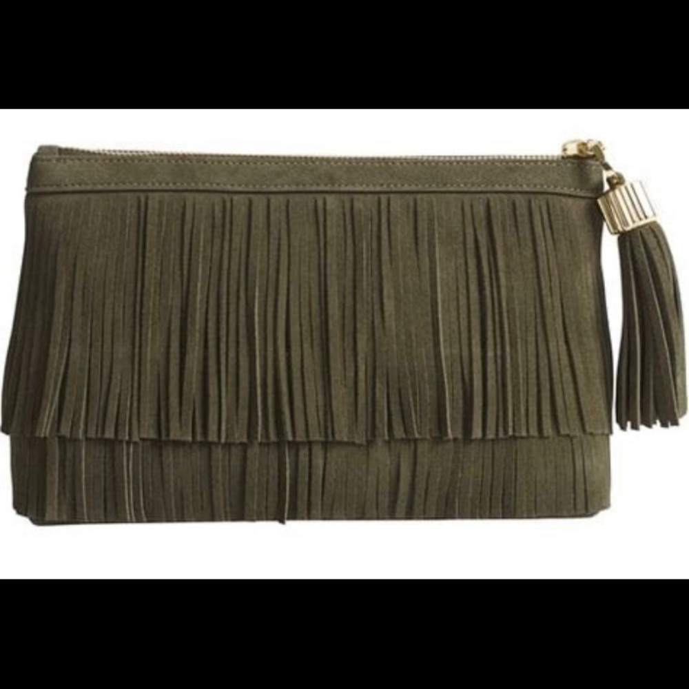 INDIA HICKS DOUGAL CLUTCH IN ARMY GREEN